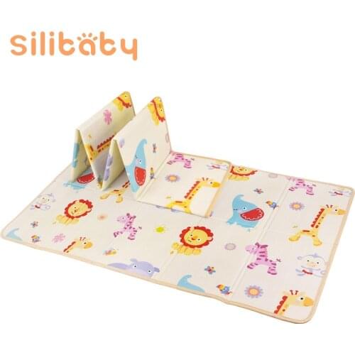 Silibaby Baby Crawling Mat Double-sSided Household Baby Cushion Children Foldable Crawling Carpet Educational Toys Non-Slip Mat