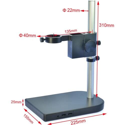 HAYEAR Microscope Arm Bracket 40mm Large Adjustable Stereo Digital Microscope Lens Table Stand Dual Ring Holder for Industry Lab