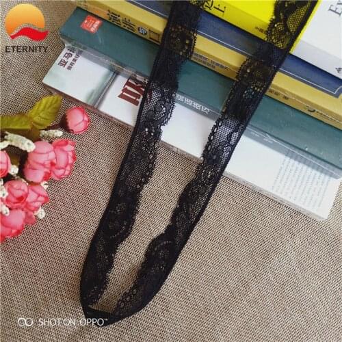 *2.8cm s1559-1 elastic soft mesh eyes spandex George royal blue black lace fabric for ladies underwear mosquito