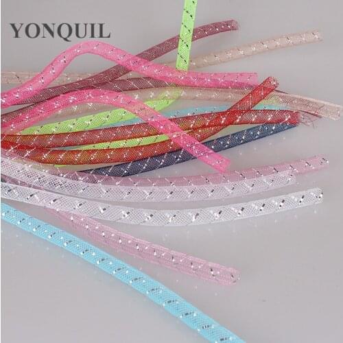 Metallic 8MM Tube Crin Braid Tubular Horsehair Crinoline Trimming for Hair Accessories 90Yards/Lot 24Color for Select 6Color/Lot