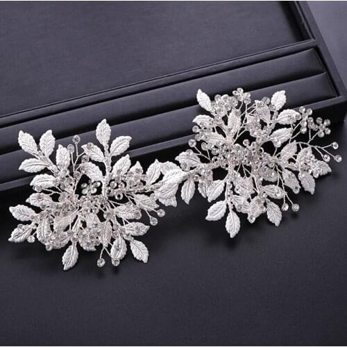Mingli Tengda Bridal Hair Band Leaf Rhinestone Wedding Accessories Bride Headbands Women Headwear Jewelry Tiara Headband