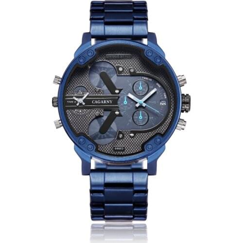 Fashion Brand NATATE Men Gold Steel Bracelet Strap CAGARNY Brand Luxury Watch Quartz Watches Good Quality Male Wristwatches