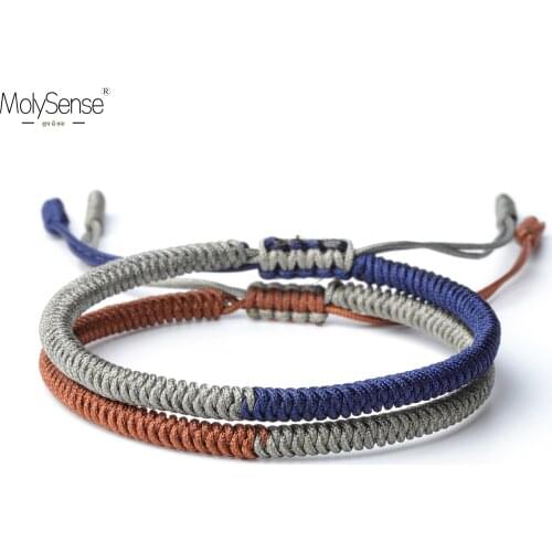 MolySense Dropshipping Tibetan Buddhist Good Lucky Charm Tibet Bracelet & Bangles For Women And Men Handmade Knots Rope Bracelet