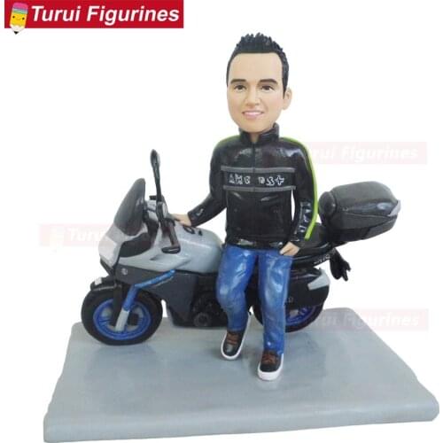 Man guy with motorcycle lovers gifts birthday Motorcycle Championship Champion souvenir dolls sculptures