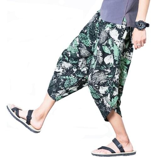 Chinese Style Calf-Length Cotton Linen Pants Men Trousers Hip Hop Jogger Pants Men Sweatpants Streetwear Men Pants 2019