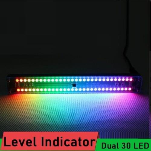 Music Spectrum Dual 30 Level Indicator Audio Indicator Stereo POWER Amplifier AMP VU Meter rhythm Analyzer + Remote Control