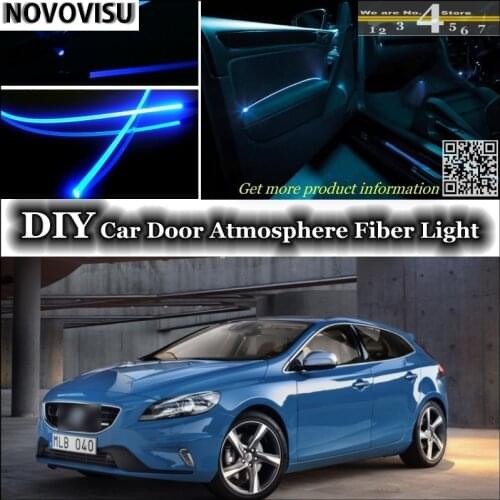 NOVOVISU For Volvo V40 P1 interior Ambient Light Tuning Atmosphere Fiber Optic Band Lights Inside Door Panel illumination Refit