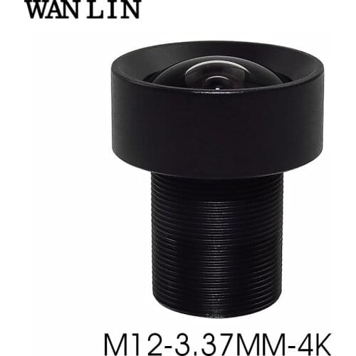 TREEYE HD 16Megapixel 3.37mm 4K Lens M12 / S Mount Horizontal Viewing 85degree Action Sport Camera lens 1/2.3" Non Distortion