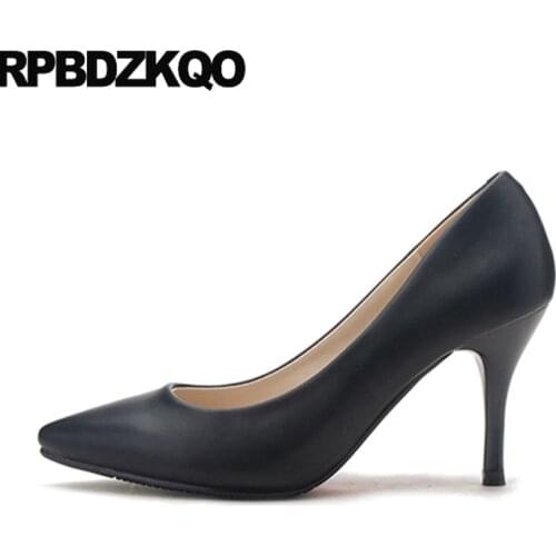 Office Shoes Women Size 4 34 Formal Stiletto 3 Inch Black Work Cheap Modern Autumn Pumps 2017 Pointed Toe Autumn New Spring