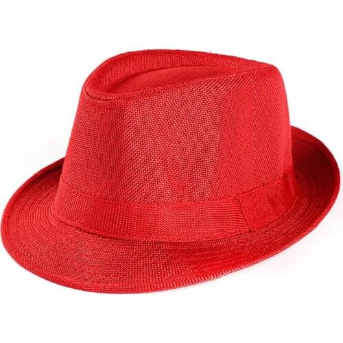Fashion Unisex Gangster Hats Caps Summer Beach Party Straw Hat Sun Visor Ladies Band Bucket Sunhat Basic Top Hats Men 2019