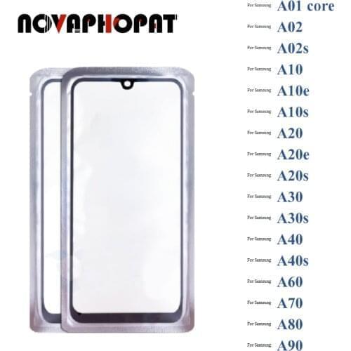 Front Digitizer LCD Sensor Glass Panel For Samsung Galaxy A02 A02s A10 A10e A10s A20 M10s A30 Touch Screen Glass lens + With OCA