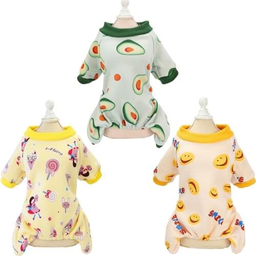 7 Colors Print Pet Dog Pajams for Small Dogs Spring Autumn Puppy Cat Jumpsuit Yorkies Terrier Mascotas Clothes honden kleding