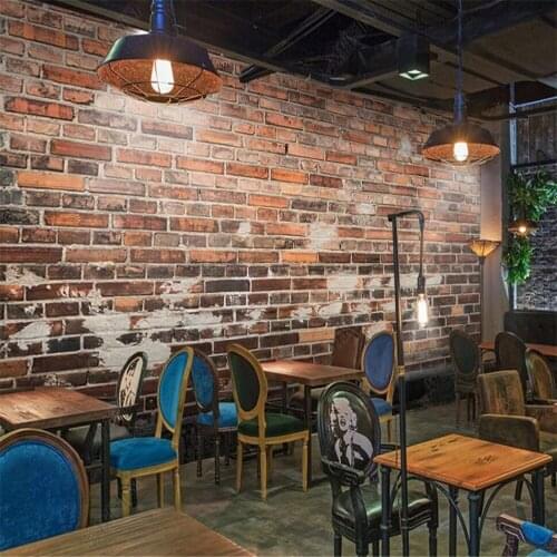 Custom 3D wallpaper mural orange nostalgic red brick background wall living room bedroom decoration wallpaper