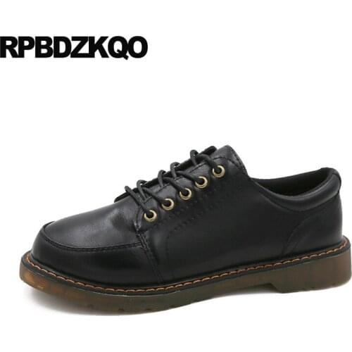 Casual chinese fur flats brown retro cheap shoes china designer 2019 shallow lace up women round toe black ladies spring autumn