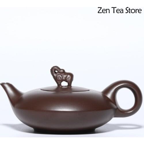 Direct Sales 200ml Yixing Raw Ore Purple Mud Zisha Teapots Elephant Health Beauty Kettles Tea Pot Ball Hole Filter Tea Set Gift