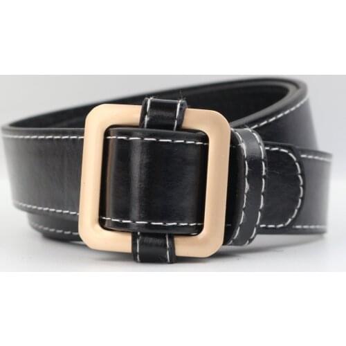 2020 New Non-porous Fashion Belt Ladies Korean Style Free Adjustment Square Buckle Wild Decoration Wide Pants Belt Female Lazy