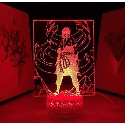3D LED Nightlight Sasuke Anime Figure Lamp for Cool Child Birthday Gift Bedroom Decor Light Sasuke Manga Table Lamp