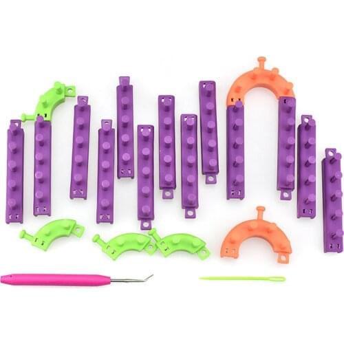 Knitting Loom DIY Spliced Loom Braided Frame Child Educational Long Ring Set with Hook Needles Knitting Woven Scarves Hats Socks