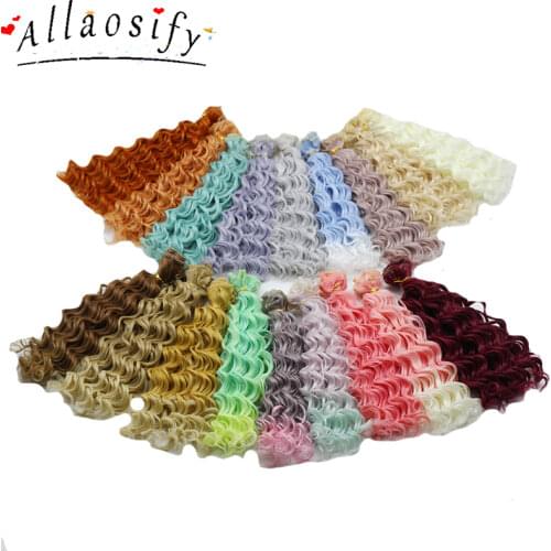 Allaosify Curly Synthetic Gradient Color 25cm*100cm Doll DIY Wigs