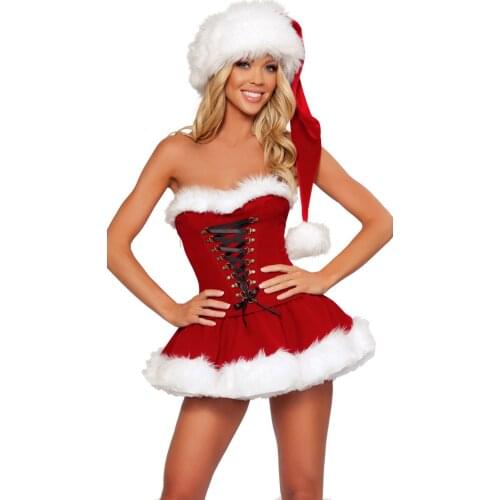 Women Sexy Christmas Festival Cosplay Bandage Costumes Female erotica lingerie Halloween Uniform Role Playing Santa Clause