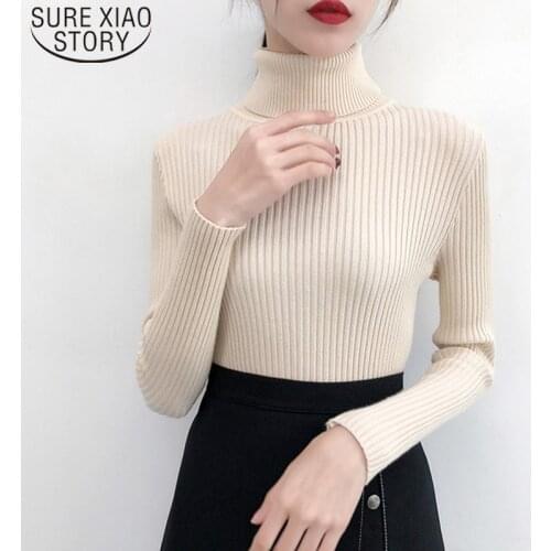 Spring Long Sleeve Knitted Sweater Women 2021 Autumn New Turtleneck Pullover Women Sweater Casual Soft Slim Female Sweaters
