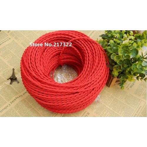 2m/lot) Free shipping 2*0.75mm 100% copper dark red vintage lamp cord twisted electrical wire copper electrical cable