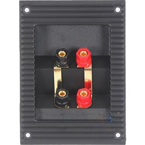 2pcs Four Speaker Junction Box Audio Adapter Cable Connector Speaker Posts Strip Thickened Corrugated Box with Red Black Column