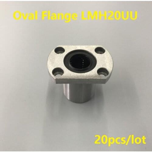 20pcs/lot LMH20UU 20mm Oval Flange type linear bearings CNC router LMH20 20*32*42mm