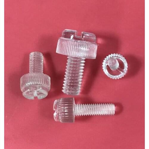 20pcs M3 PC transparent screw slotted knurled hand screws plastic bolt insulated bolts Polycarbonate bolt 5-10mm length
