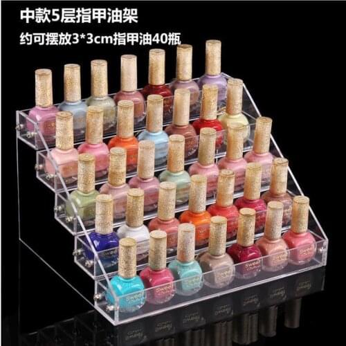 Acrylic Nail Polish Display Organizer 3-4-5-6-7 Layer Manicure Cosmetics Jewelry Display Stand Holder Clear Acrylic Makeup Box