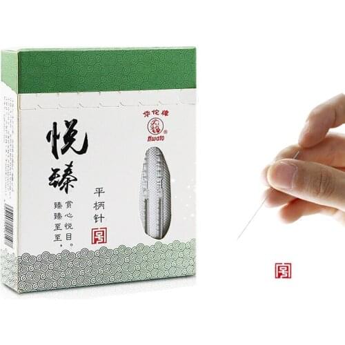 Multi-SIZE/HuaTuo Flat handle Acupuncture Needle without tube Sterilized Foil Wrapped Pack 100 per box