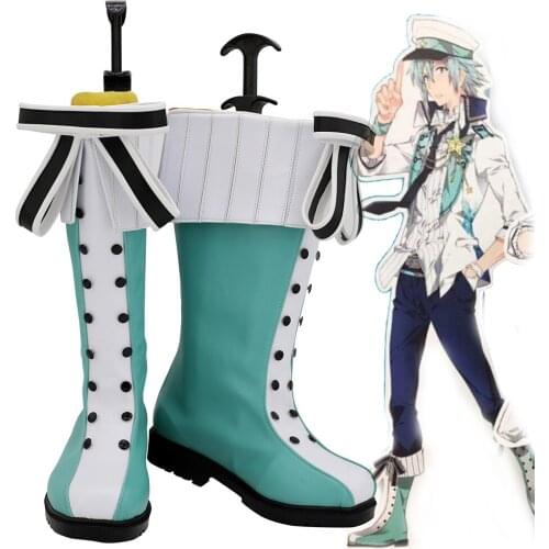 IDOLiSH7 White Day Tamaki Yotsuba Cosplay Boots Green Shoes Custom Made Any Size