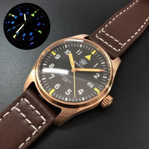 STEELDIVE mens dive watches bronze men automatic mechanical watch 200M waterproof wristwatch C3 luminous clock NH35 luxury brand