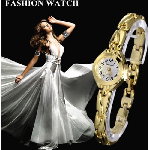 Women Watches Round Dial Hot Sale Gold Plate Watch Stainless Steel Quartz Hour Female Wrist watches elegant mujer hot relojes