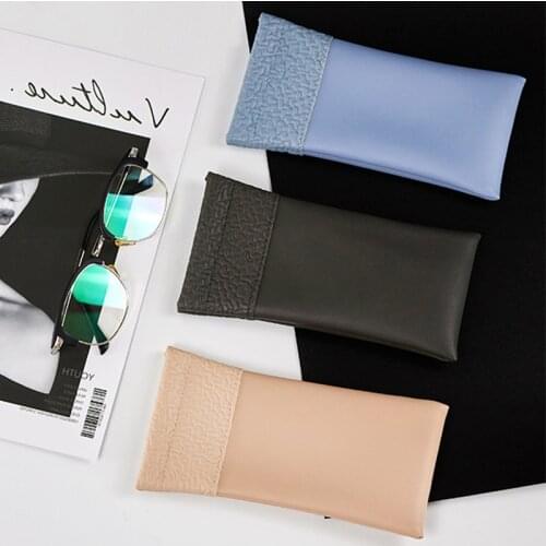 2021 New Unisex Fashion Pvc Leather Glasses Bag Reading Eyeglasses Protective Case Cover Women Men Portable Sunglasses Case Box