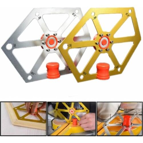 Woodworking Multi Angle Bevel Gauge Table Saw Blade Tilt Angle Measuring Ruler Aluminum Alloy Hexagon Ruler with Magnetic