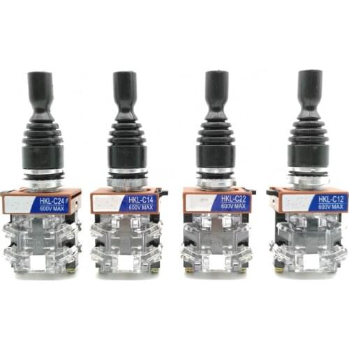 22mm Joystick Switch Momentary 4 position 4NO self Latching Spring Return Wobble Stick Monolever Rocker Cross Switch HKL-C24