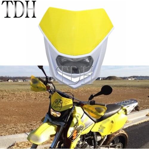Motocross Headlight Dirt Bike Yellow Motorcycle Head Lamp Front Mask For Suzuki RM85 RMZ-250 450 DRZ 125 Yamaha Honda WR 450 250