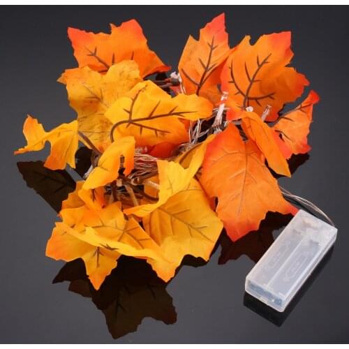 Battery Powered 1.65M 10LEDs Fall Leaves Shaped Indoor Fairy String Light For Christmas