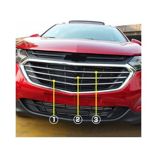 ABS Chrome Front Grille Grill Cover Trim 3pcs For Chevrolet Equinox 2018-2020
