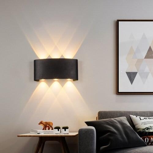 IP65 LED Wall Lamp Outdoor Waterproof Garden Lighting Aluminum AC85-265 Indoor Bedroom Sconce Living Room Lamp Stairs Wall Light