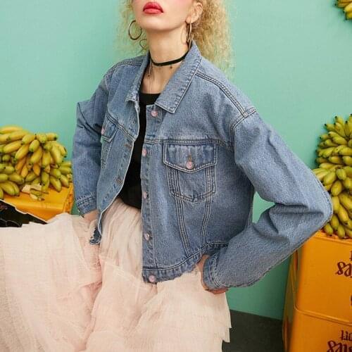 2020 Women Spring Jeans Jacket Short Coat Full Sleeves Single Breast Slim Women Denim Jacket Streetwear chaqueta mujer LX402