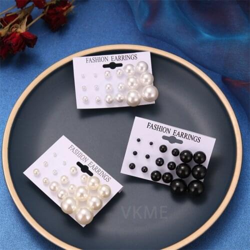 VKME TRENDY Pearl earings set Women earrings 2020 new Jewellery Drop Shipping brincos Girls Drop Earrings Party gifts