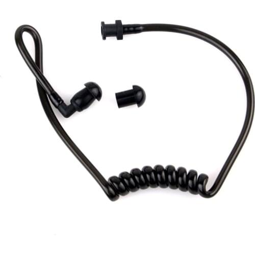 NEW Black Replacement Coil Acoustic Air Tube+Earplug for Walkie Talkie Earpiece
