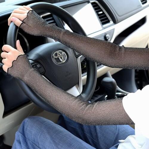 Womens summer sunscreen sleeves thin mesh long gloves hand sleeves arm guards cool and breathable driving and riding