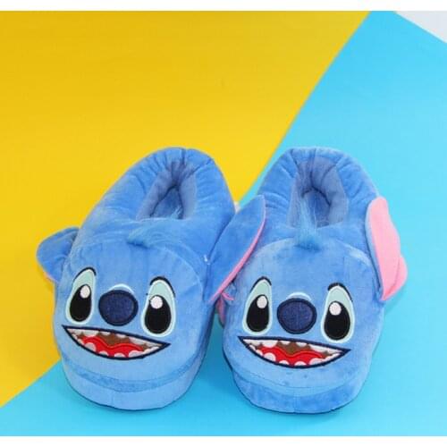 Stitch Cotton slippers Disney anime Creativity shoes cute Lilo & Stitch plush flip flop Keep warm dolls children birthday gifts