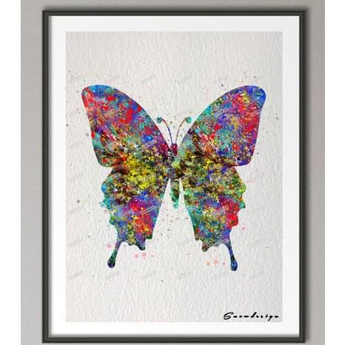 Rikivity Original Butterfly Canvas Painting Wall Art Poster Prints Pictures for Living Room Decor Wall Sticker Free Shipping