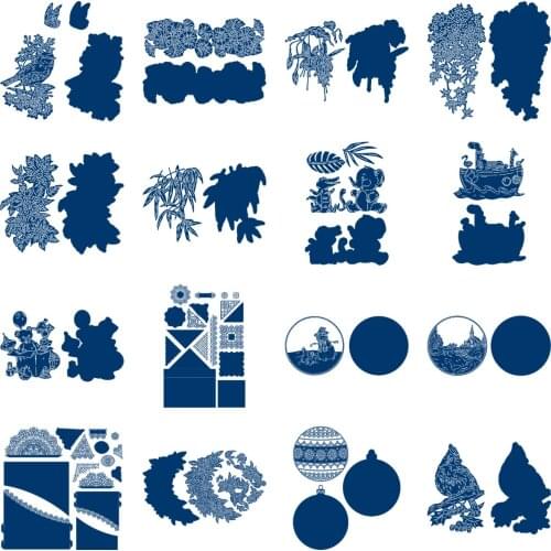 Christmas Die Flower Bird Leaf Metal Cutting Die Scrapbook Embossed Paper Card Album Craft Template Cut Die Stencils New 2021