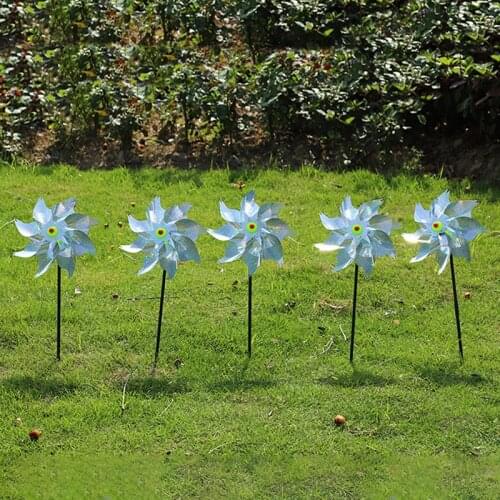 Reflective Bird Blinder Pigeon Scarer Repellent Flower Windmill Yard Garden Decor High Pinwheels Sparkly Lawn Plastic Home