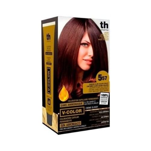 TH PHARMA VITALIA SIN AMONIACO COLORACION CAPILAR PERMANENTE COLOR 5.57 CASTAÑO CLARO CAOBA VIO